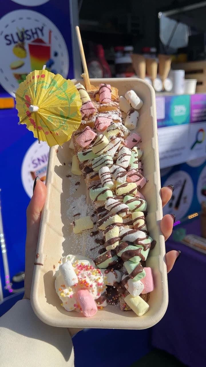 Marshmallow waffle creation